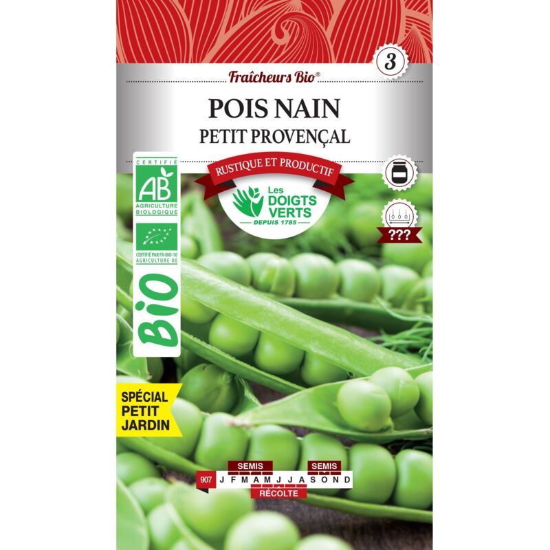 foto del prodotto semi piselli nani petit provenzale bio le dita verdi30g