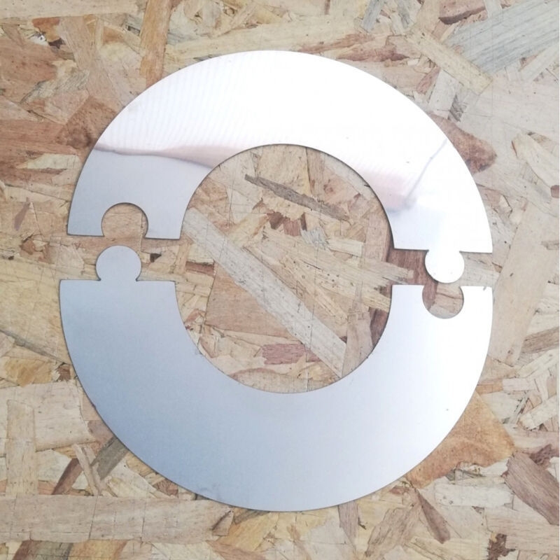 foto del prodotto semi rosone placca circolare inox spessore 5 decimi aisi 304, diametro 230mm