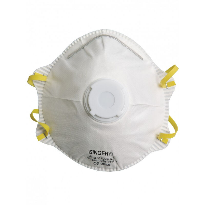 foto del prodotto semimaschera classica con valvola ffp1 nr d confezione da 10 pezzi auum10vsl singer