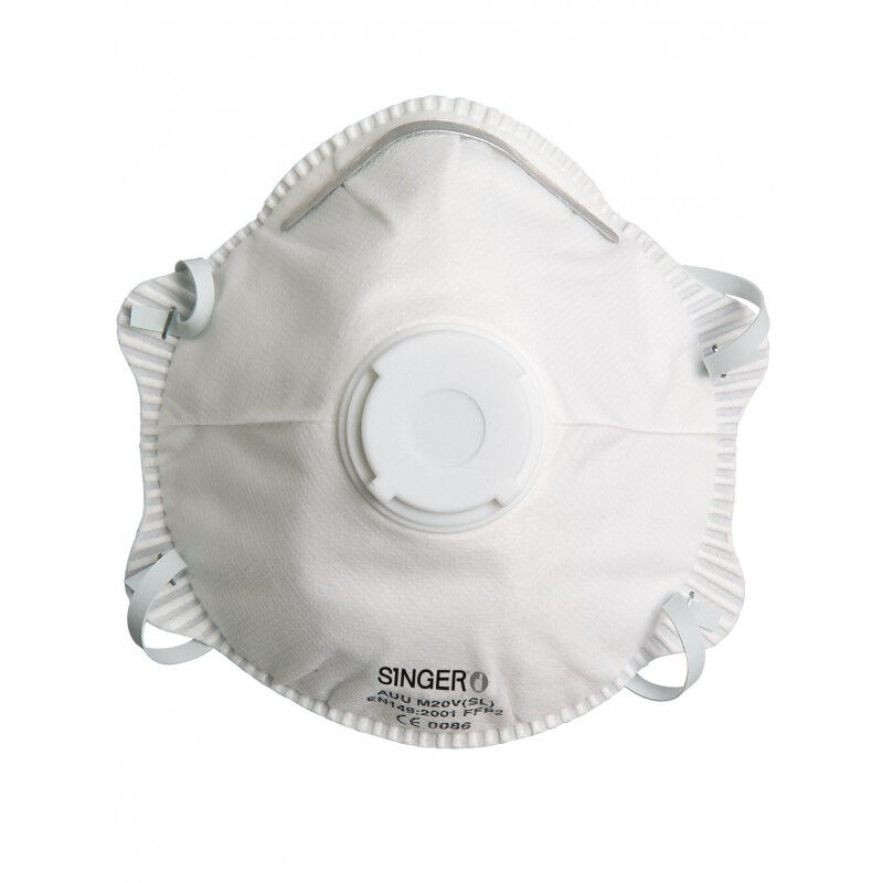 foto del prodotto semimaschera classica con valvola singer ffp2 nr d confezione da 10 pezzi auum20vsl