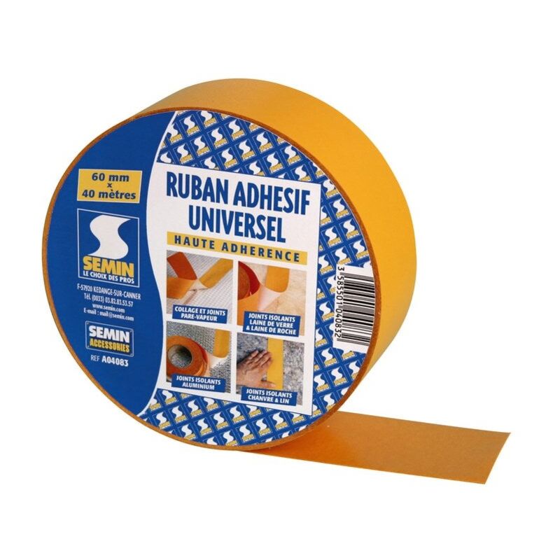 foto del prodotto semin nastro adesivo universale ad alta aderenza, barriera al vapore, 60 cm x 40 ml