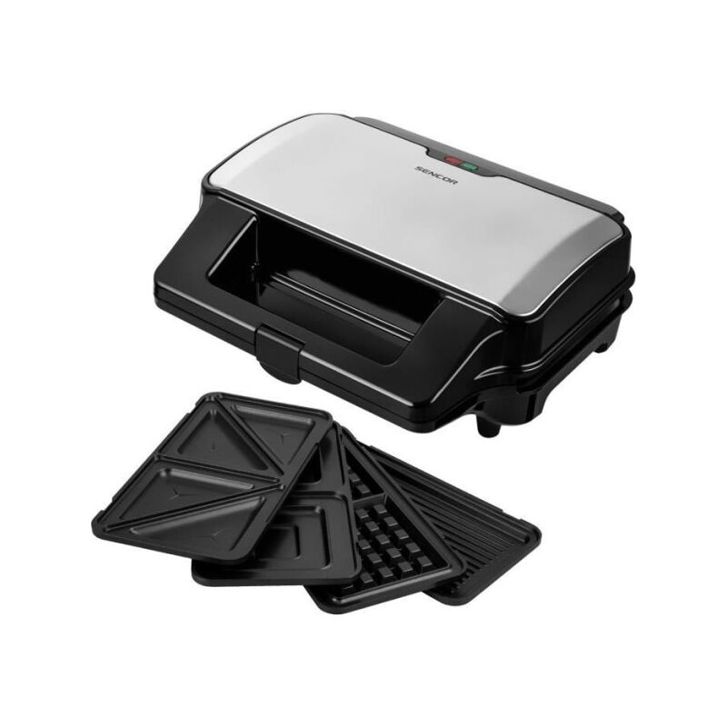 foto del prodotto sencor appareil a croque monsieur 4 en 1 ssm 9940ss 900 w 4 piattos bo tier cooltouch argent