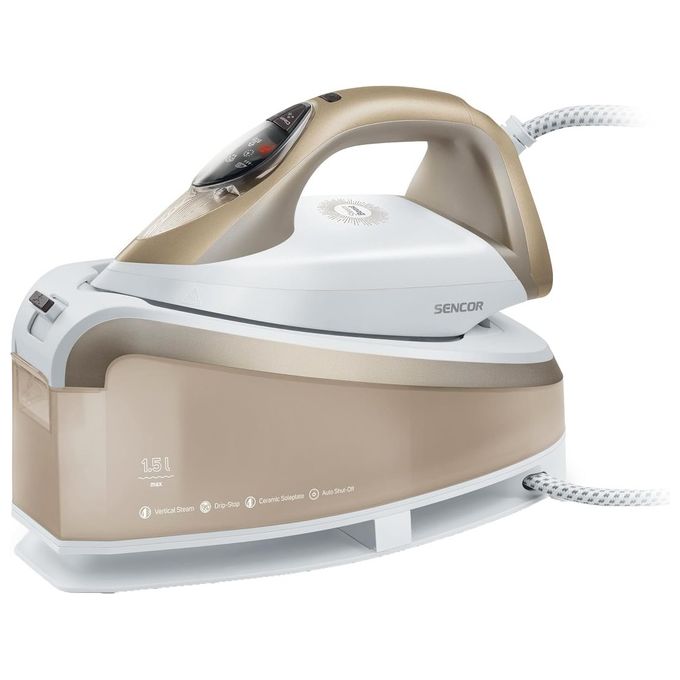 foto del prodotto sencor ferro da stiro a vapore con caldaia, ultra veloce, tecnologia anti calcare e anti goccia, potenza 2400w, capacit del serbatoio dell acqua