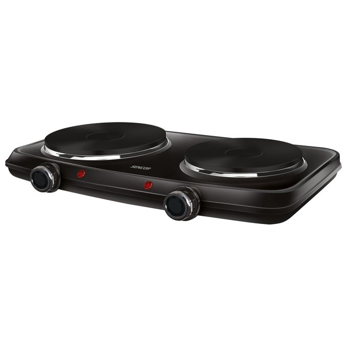 foto del prodotto sencor scp 2254bk eue4 piano cottura elettrico 1500 w 2 fornelli 18 cm piedini antiscivolo nero