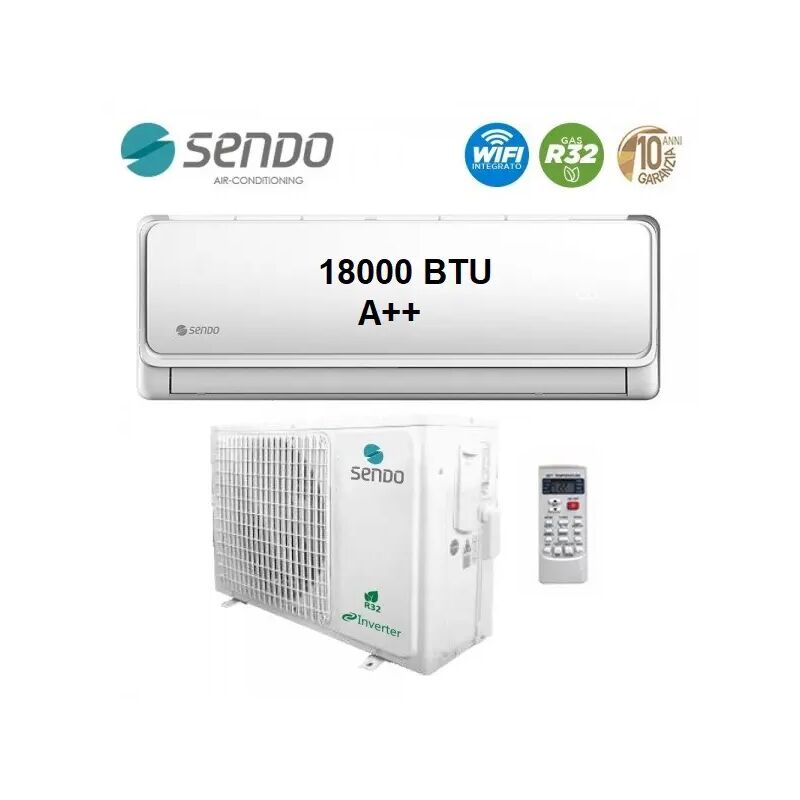foto del prodotto sendo climatizzatore condizionatore monosplit inverter modello aris r32 unit interna unit esterna 18000 btu a a 
