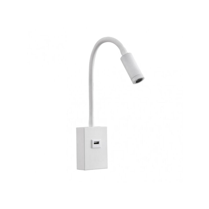 foto del prodotto senko applique 3w 4000k capote white usb e interruttore. 43x6x4 cm 285lm articolab. e orientab.