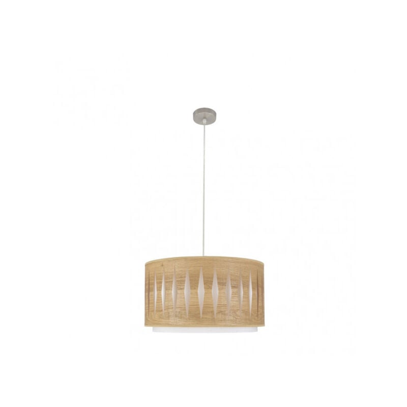 foto del prodotto senko ciondolo alexandra 1xe27 nichel legno chiaro regx40x40 cm