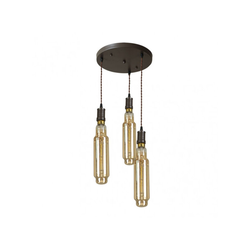 foto del prodotto senko fabrilamp lampada elio 3xe27 marrone ambra lampadine incluse 24w 3000k 1920lm regx30x30 cm