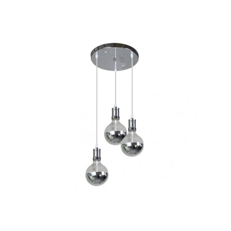 foto del prodotto senko fabrilamp lampada gala 3xe27 cromo cromo lampadine incluse 24w 2700k 2100lm regx36x36 cm