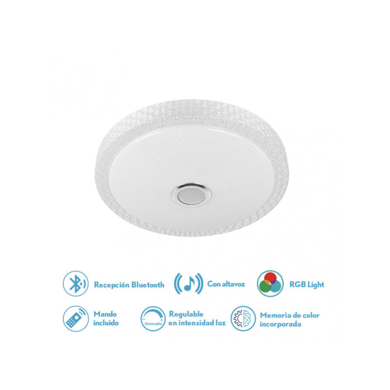immagine 0 del prodotto senko fabrilamp plafon 48w zaid 3000 4000 6500k rgb blan transp bluetooth 7x38x38 cm controllo, dimmer de intensity memory and speaker 3744lm