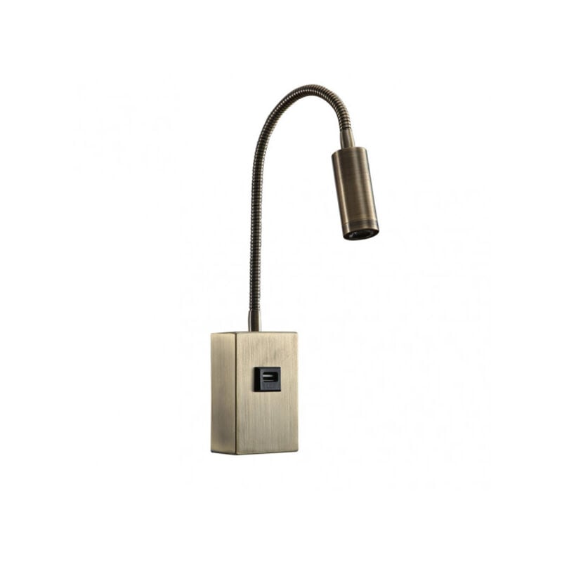 foto del prodotto senko lampada da parete 3w 4000k capote in pelle c usb e interruttore. 43x6x4 cm 285lm articolab. e orientab.