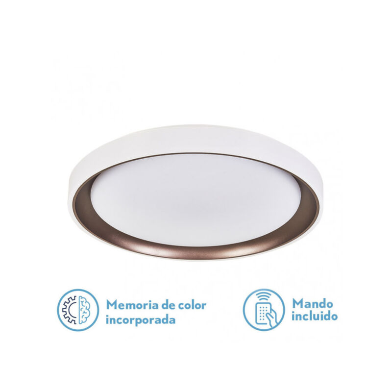 foto del prodotto senko lampada da soffitto luanda 72w 3000 4000 6000k brown 7x49,5x49,5 cm 7200lm dimmer di intensit , con telecomando e memoria