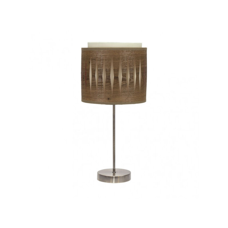 foto del prodotto senko lampada da tavolo a 1 luce modello alexandra small cuoio scuro legno fabrilamp