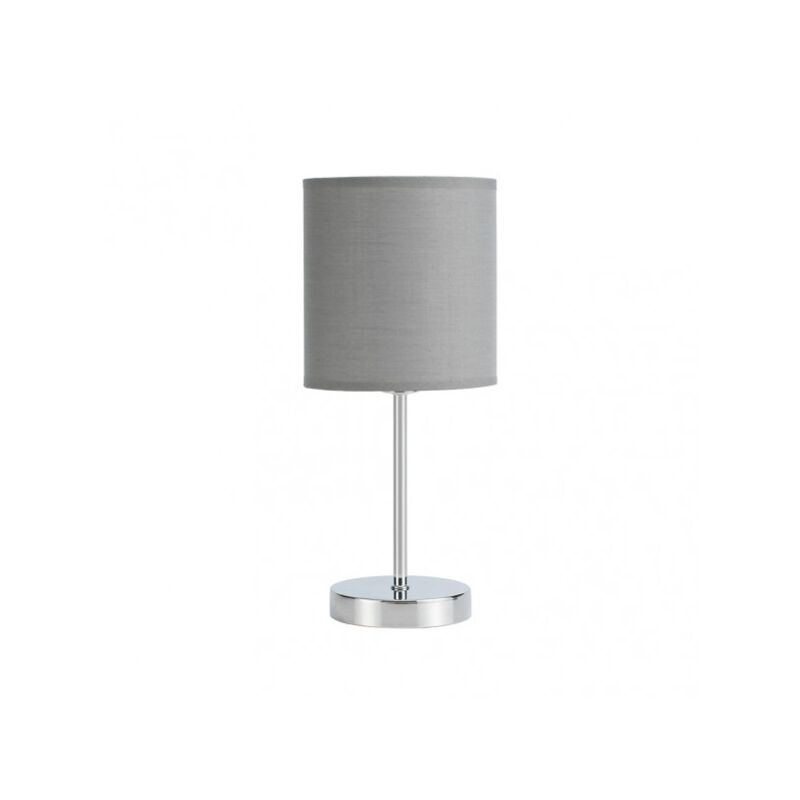 foto del prodotto senko lampada da tavolo chanza 1xe14 cromo con paralume grigio 37x16x16x16 cm
