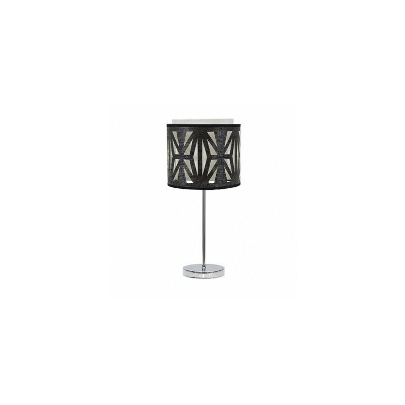 foto del prodotto senko lampada da tavolo katerina 1xe14 cromo legno nero 42x17x17 cm