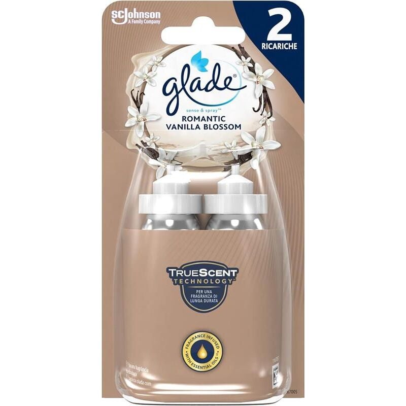 foto del prodotto sense spray deodorante per ambienti con sensore di movimento fragranza romantic vanilla blossom 2 x 18 ml okx glade