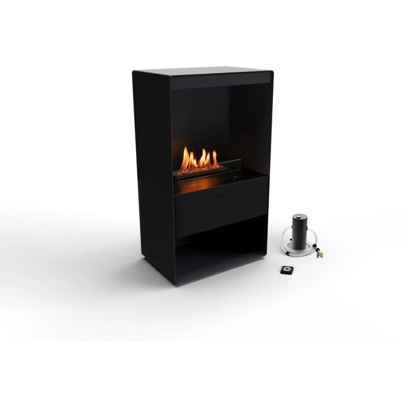 foto del prodotto senso stove caminetto automatico a bioetanolo con tecnologia bev in alloggiamento nero