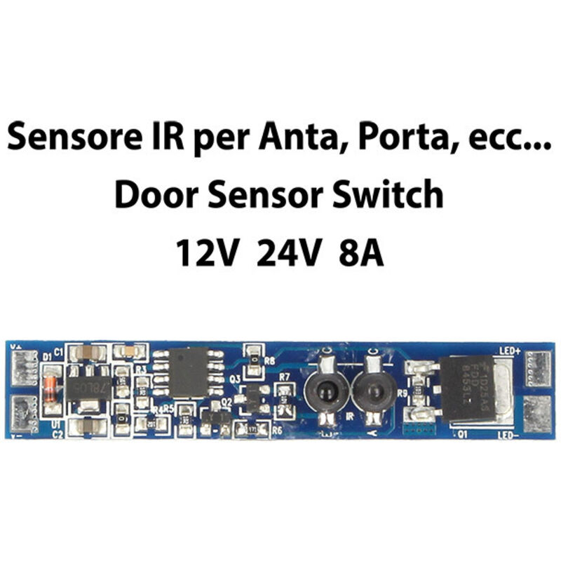 foto del prodotto sensore apertura porta anta 12v 24v 8a per profilo alluminio