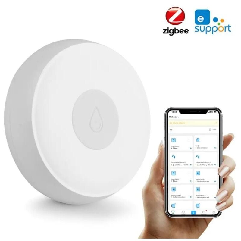 foto del prodotto sensore di allagamento smart zigbee compatibile con ewelink