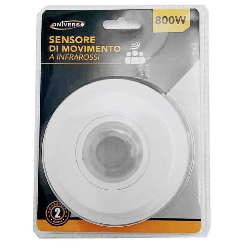 foto del prodotto sensore di movimento a infrarossi 360 per lampadine 800watt ip20 bianco yca1050 - - trade shop traesio