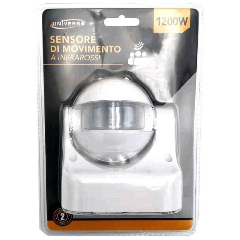 foto del prodotto sensore di movimento a infrarossi per lampadine max 1200 watt bianco yca1009b - - trade shop traesio