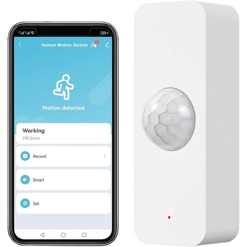 foto del prodotto sensore di movimento wifi, rilevatore di movimento intelligente per la sicurezza domestica, sensore di movimento wireless, monitor remoto dell app,