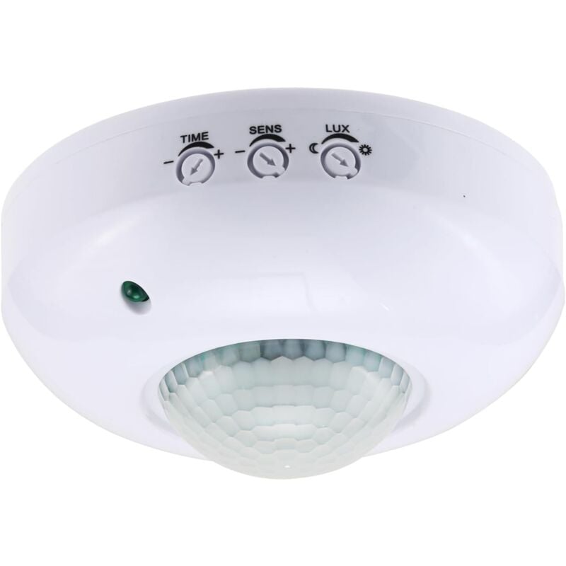 foto del prodotto sensore di presenza montato a soffitto, interruttore del sensore di movimento pir 220-240 v, interruttore della luce del rilevatore di movimento ad