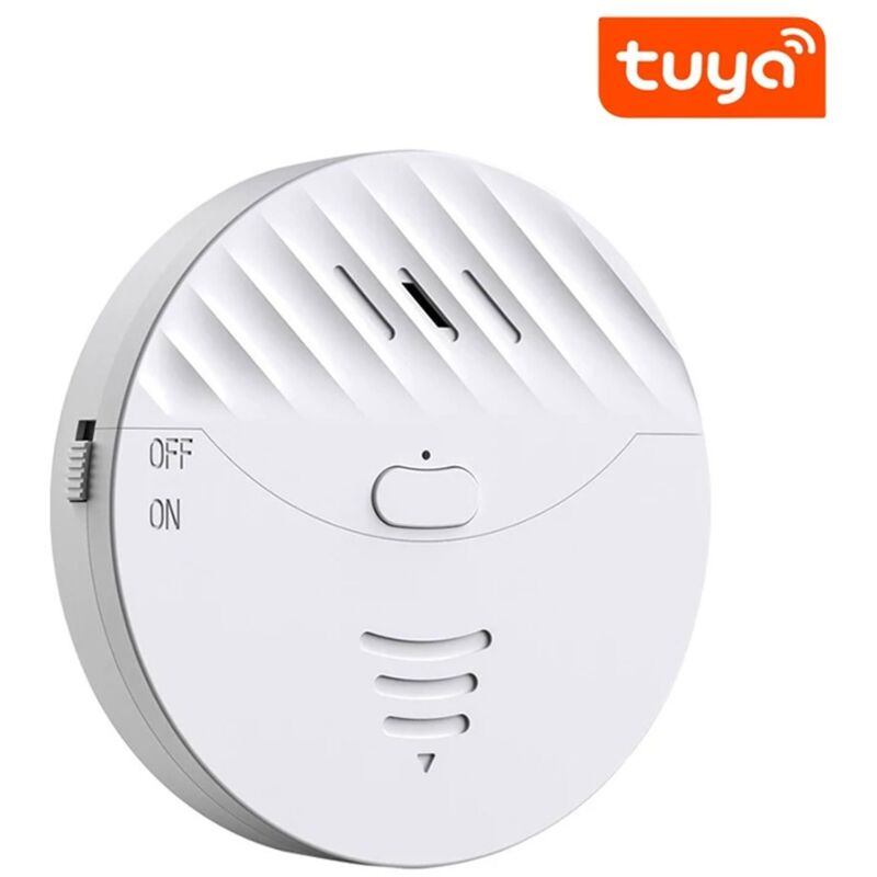 foto del prodotto sensore di vibrazione smart wifi con sirena da 120 db tuya