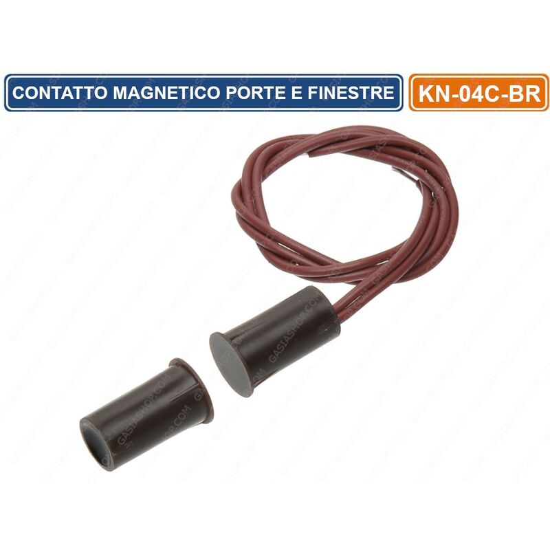 foto del prodotto sensore magnetico filare a scomparsa per porte e finestre antifurto marrone