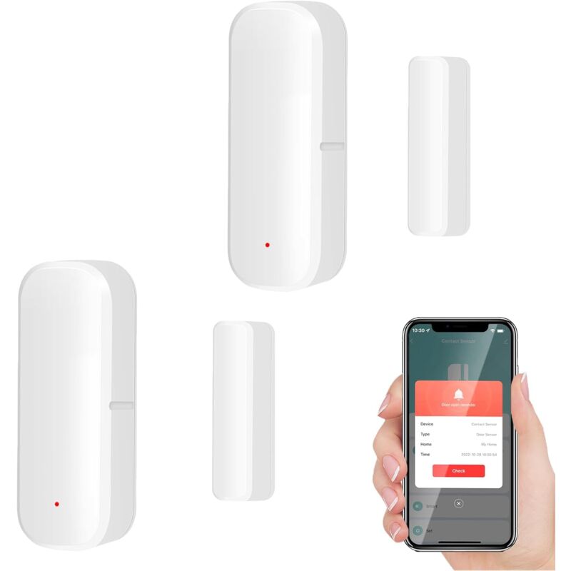 foto del prodotto sensore porta wifi intelligente, rilevatore di allarme per porte e finestre wireless, sensore di contatto per porte e finestre intelligente per la