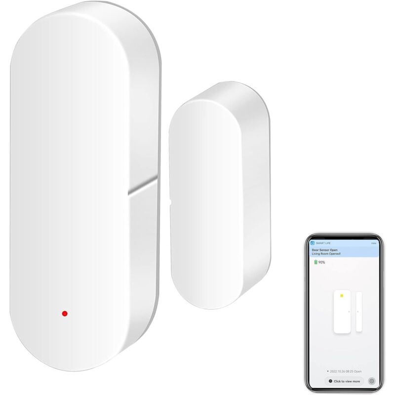 foto del prodotto sensore porta wifi rilevatori intelligenti di apertura chiusura porte, sensore finestra wireless con avviso di notifica tramite app, sensore di
