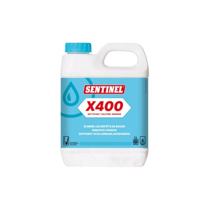 foto del prodotto sentinel risanante pulitore fanghi x400, per impianti di riscaldamento, 1 lt, snt x400l 12x1l exp.