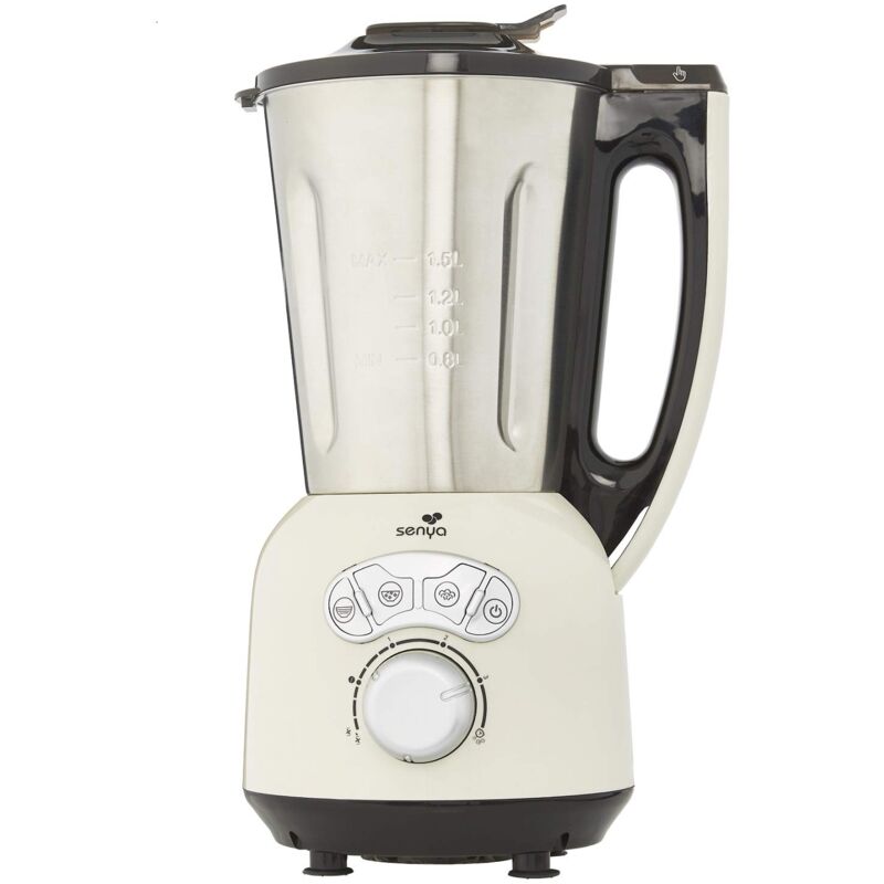 foto del prodotto senya sycp hb008c blender chauffant inox cook ice v3, mixeur zuppe vellutate passati, cottura a vapore, gelati smoothies, 1,5l,1400w, crema, 1400