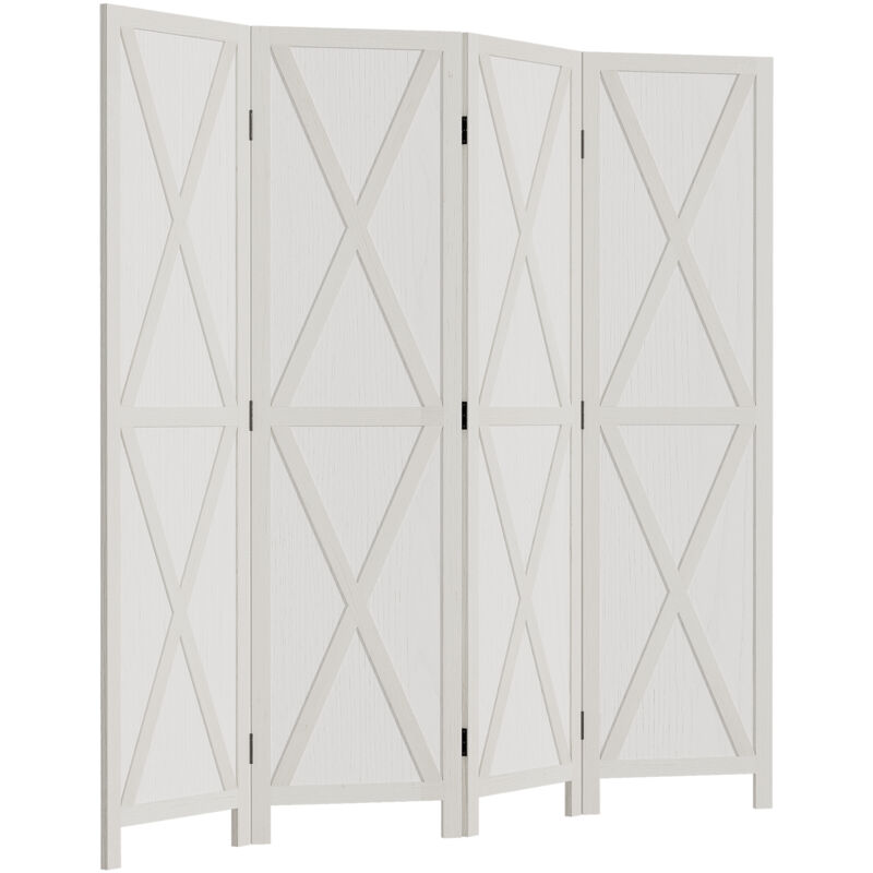 foto del prodotto separ divisorio per interni a 4 ante in legno 182x170 cm, bianco homcom