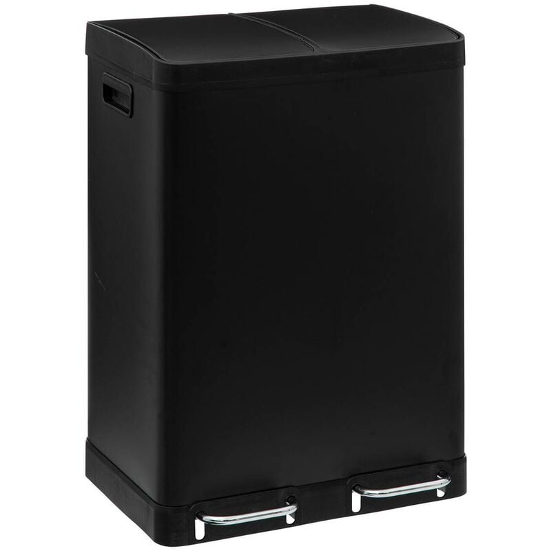 foto del prodotto separatore di rifiuti a pedale in metallo 2x30l ariane nero 5five