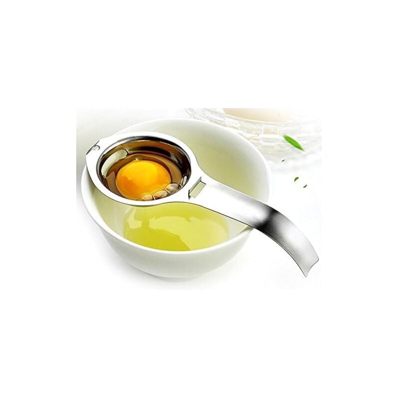 foto del prodotto separatore di uova, filtro separatore di albumi e tuorli, setaccio per uova in acciaio inossidabile, utensile da cucina