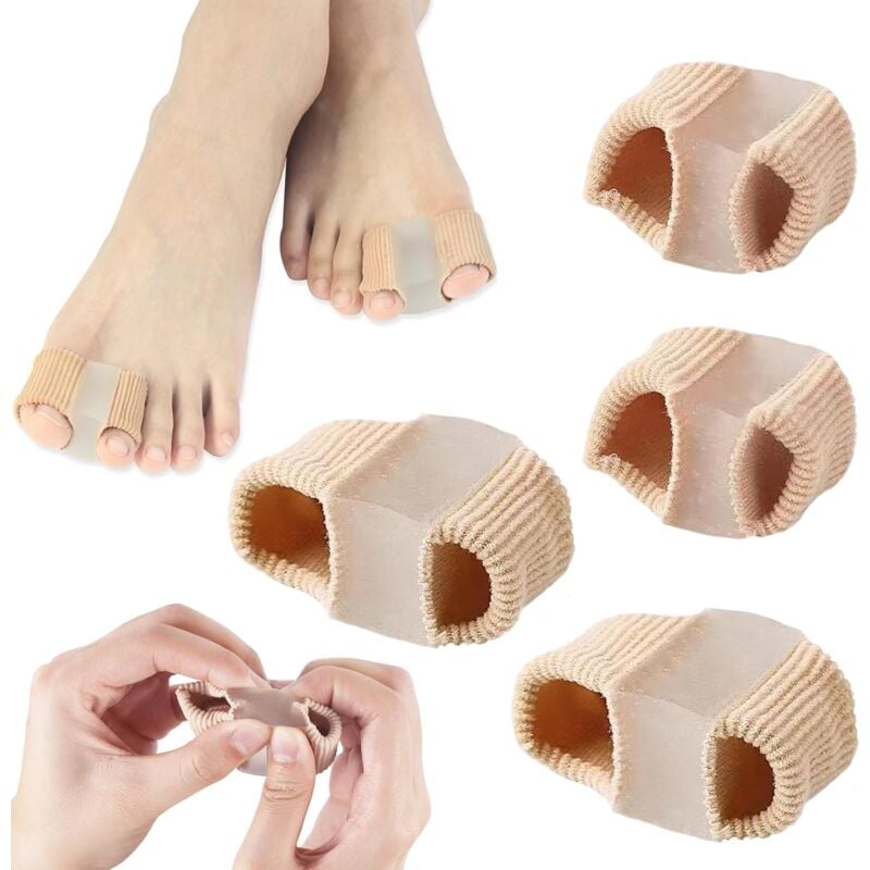 foto del prodotto separatore dita dei piedi da 4 pezzi, raddrizzatore morbido per dita dei piedi, divaricatore dita dei piedi, 2 misure, separatori dita dei piedi per