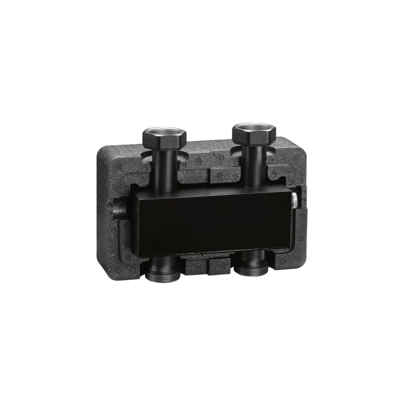 foto del prodotto separatore idraulico per impianti di riscaldamento e condizionamento, con coibentazione caleffi 550205 nero