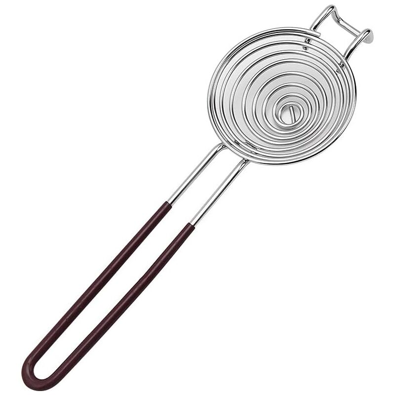 foto del prodotto separatore per uova in acciaio inossidabile da 2 pezzi, separatore per uova con manico lungo, separatore per albumi