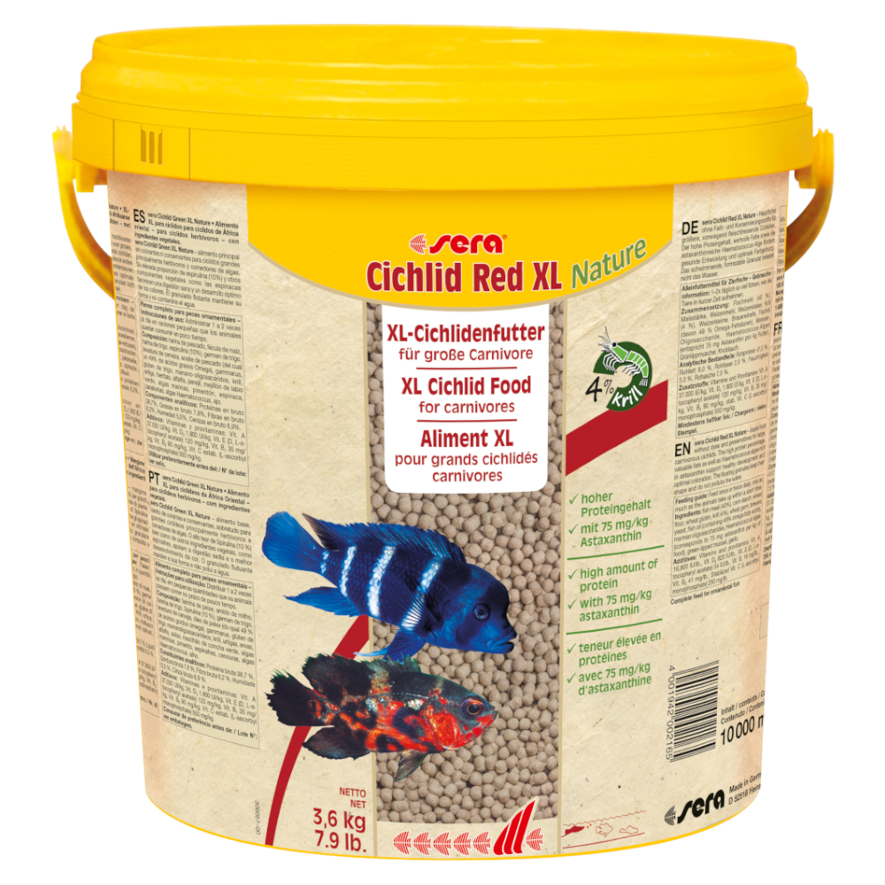 foto del prodotto sera cichlid red xl nature mangime per ciclidi 10 
