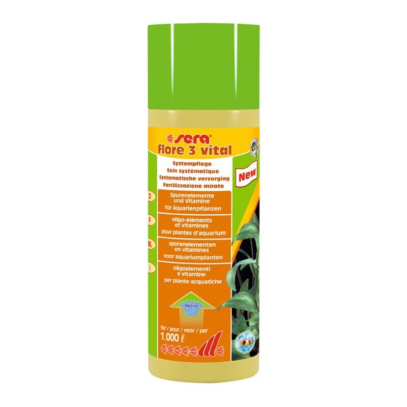 foto del prodotto sera flore 3 vital micronutrienti per acquari piantumati formato 250 ml