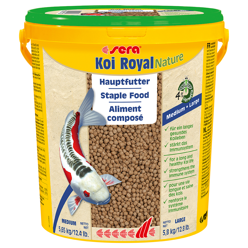 foto del prodotto sera koi royal nature medium mangime in granuli per koi 21 l