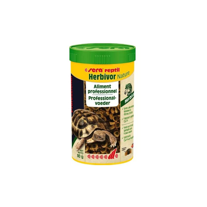 foto del prodotto sera nature reptil professional herbivor mangime tartarughe terrestri o iguane formato 250 ml