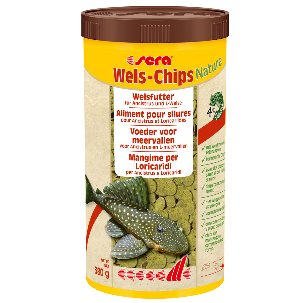 foto del prodotto sera wels chips nature mangime per ancistrus e loricaridi 250 ml