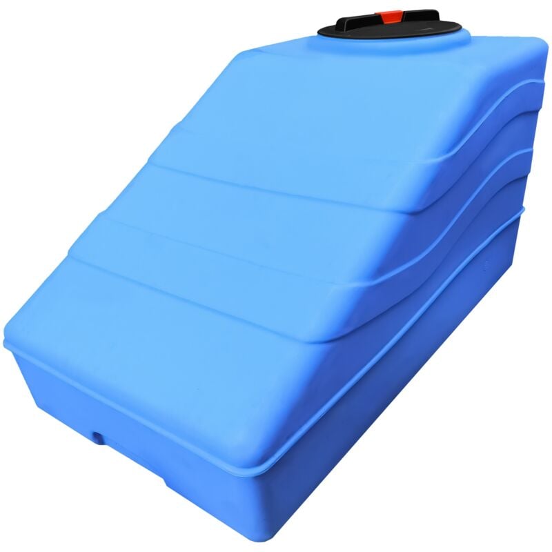 foto del prodotto serbatoio acqua per acqua potabile 300l per sottoscala, cisterna blu in polietilene per uso esterno predisposizione rubinetto, resistente made in
