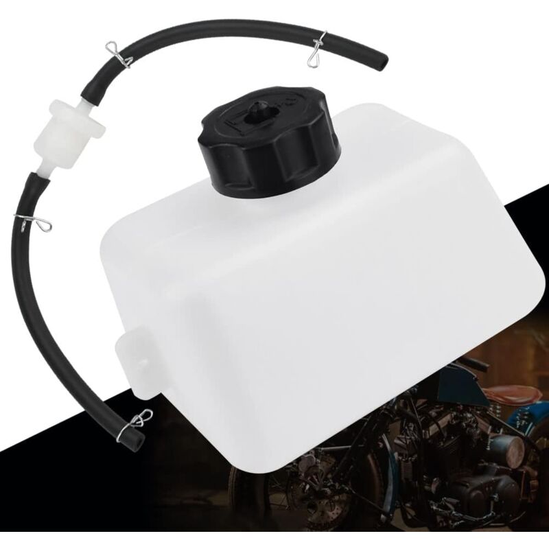 foto del prodotto serbatoio carburante in plastica per moto da cross, kit serbatoio benzina, filtro olio, tubo flessibile con filtro carburante e tappo, per atv, quad,