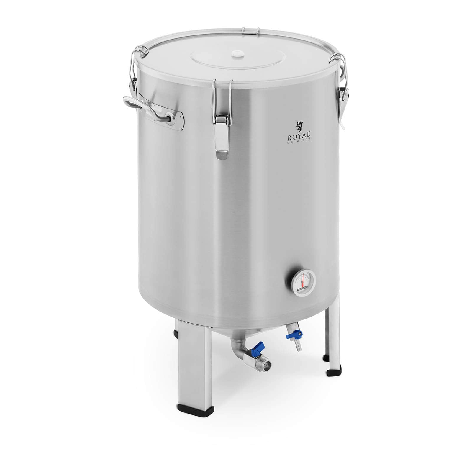 foto del prodotto serbatoio di fermentazione conico per fermentatore di birra in acciaio inossidabile 60 litri, intervallo di temperatura 0 40 c, termometro c f, doppio sistema di evacuazione 14 0004607
