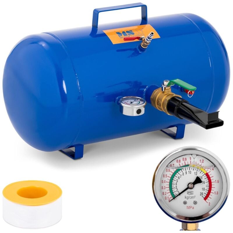 foto del prodotto serbatoio di pressione per gonfiaggio pneumatici con manometro 6-8 bar 38,5 l