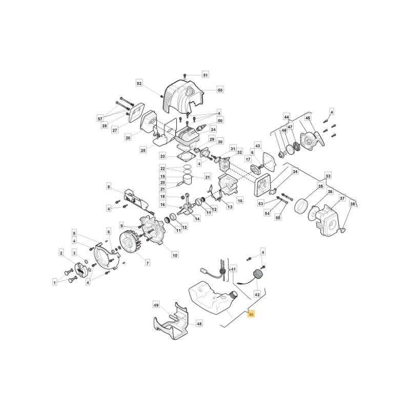 foto del prodotto serbatoio miscela decespugliatore modelli b35d originale stiga 118801529 0