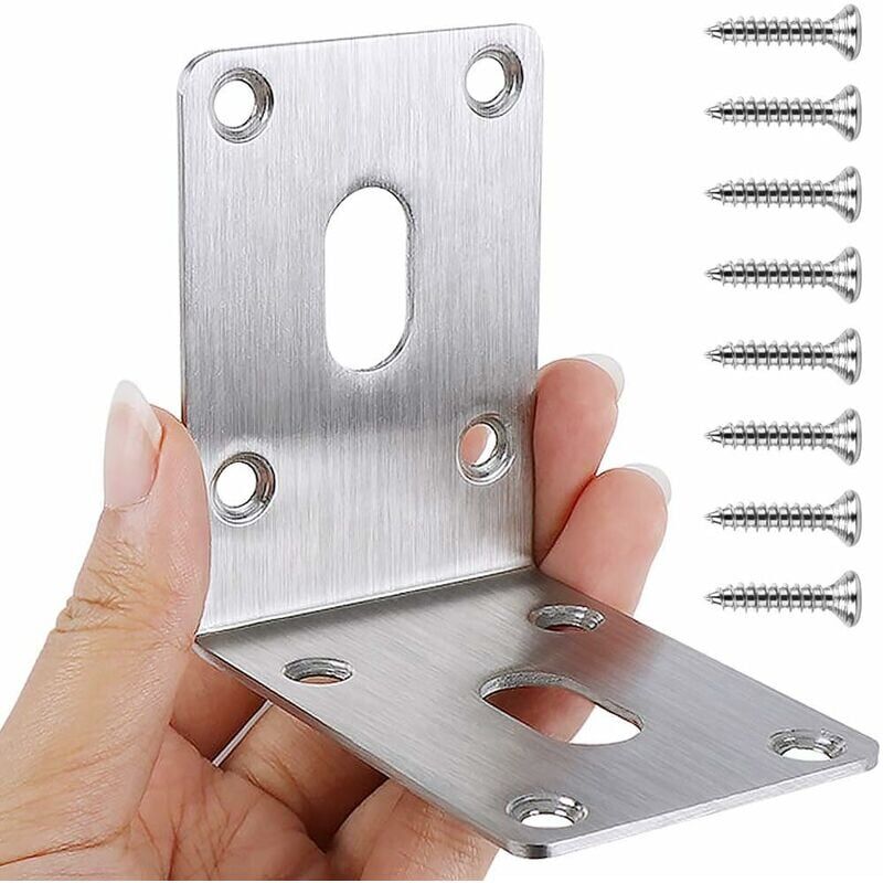foto del prodotto serbia confezione da 4 supporti angolari in acciaio inox 304 70 x 70 x 50 mm supporti angolari robusti supporti angolari in legno per casette